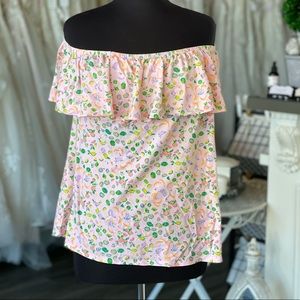 Lilly Pulitzer La Fortuna Off the Shoulder Top XL